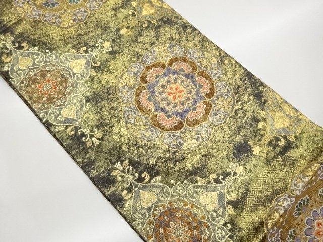 JAPANESE KIMONO / FUKURO OBI / WOVEN FLOWER CREST 